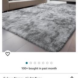 Brand new light grey fluffy rug/carpet 200cm x 300cm