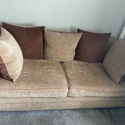 Two seater sofa beautiful condition cushions at the back are duck feathered filled