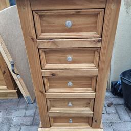 fab sets of draws.
Tall one great for small space has its tall.
large draws,great room inside fits lots of clothing in.However it does have scratches on top,but you can sand top down. otherwise good condition
ws151ba collection.