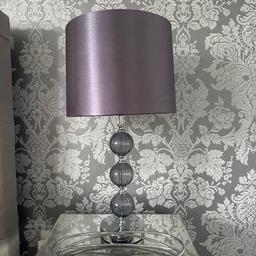 Set of 2 bedsode lamps, grey and chrome