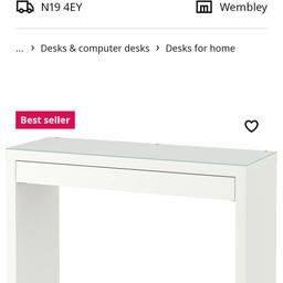 Malm dressing table with top glass... Draw missing while moving but can be easily purchased from ikea. Collection only... Very good condition as always used with glass top.