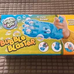 New in box 
Bubble blaster 
Includes bubble solution