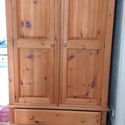 Beautiful, pine, double wardrobe with fitted draw