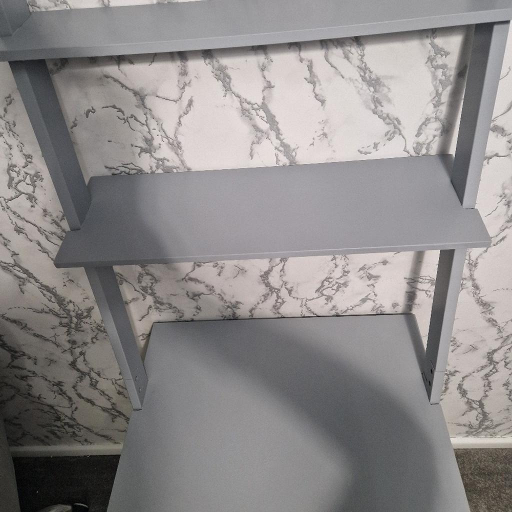 For sale is a grey ladder desk which was originally white but painted grey (it will come with the remaining paint tin)

dimensions are as shown in the last picture

can be easily dismantled for collection if needs be

Collection from Norton Canes