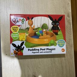 Bing Paddling Pool Playset

Brand new, sealed in box
Suitable for 18 months+

Has Bing and Flop minifigures, toy paddling pool and accessories (contents of box photographed).

Great little set for kids and an ideal small present.

I can post the item via Evri upon request.

Please message me if you have any questions.