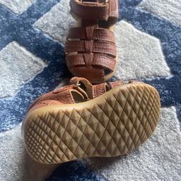Size 3 leather sandles from next my son found so comfy as cushioned protects baby's toes and so smart cost £30 new only wore for holiday