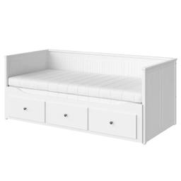 Hi for sale white KEA hemnes bed, in good condition, one of the corners from drawer been slightly damaged but glued back. generall wear and tear, and a few slats have been replaced. Comes with 2 original mattresses. Will upload some pictures if someone is interested. will be disassembled and ready for collection, but you need bigger car or van to collect. Collection is from Exhall CV7 9EU. £150 o.n.o