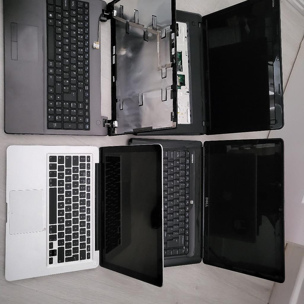 6 laptops all with issues and missing or damaged parts, spares or you can repair