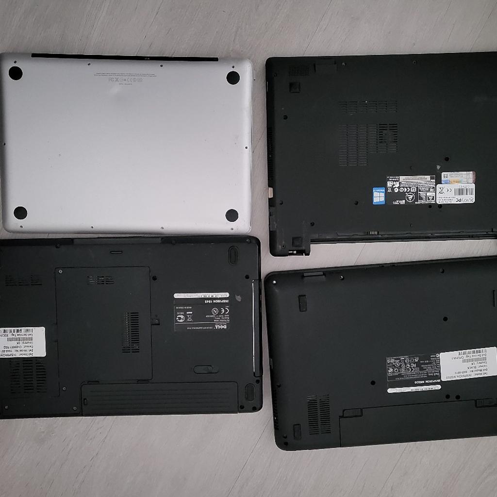 6 laptops all with issues and missing or damaged parts, spares or you can repair