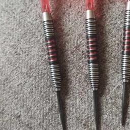 Bought these only month ago and thrown them for about 10 mins and not for me. Lovely 26g dart in perfect condition and hopefully if you buy they will suit you better than me. Grab a bargain. Thanks 07368 356290