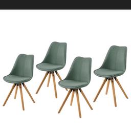 Nur an Selbstabholer zu verkaufen in 35279 Neustadt. 
Ich verkaufe hier meine vier Stühle. 
Sie sind grün mit Holz Beinen. 
Der Zustand ist fast wie neu. 
Bei fragen einfach melden.😊