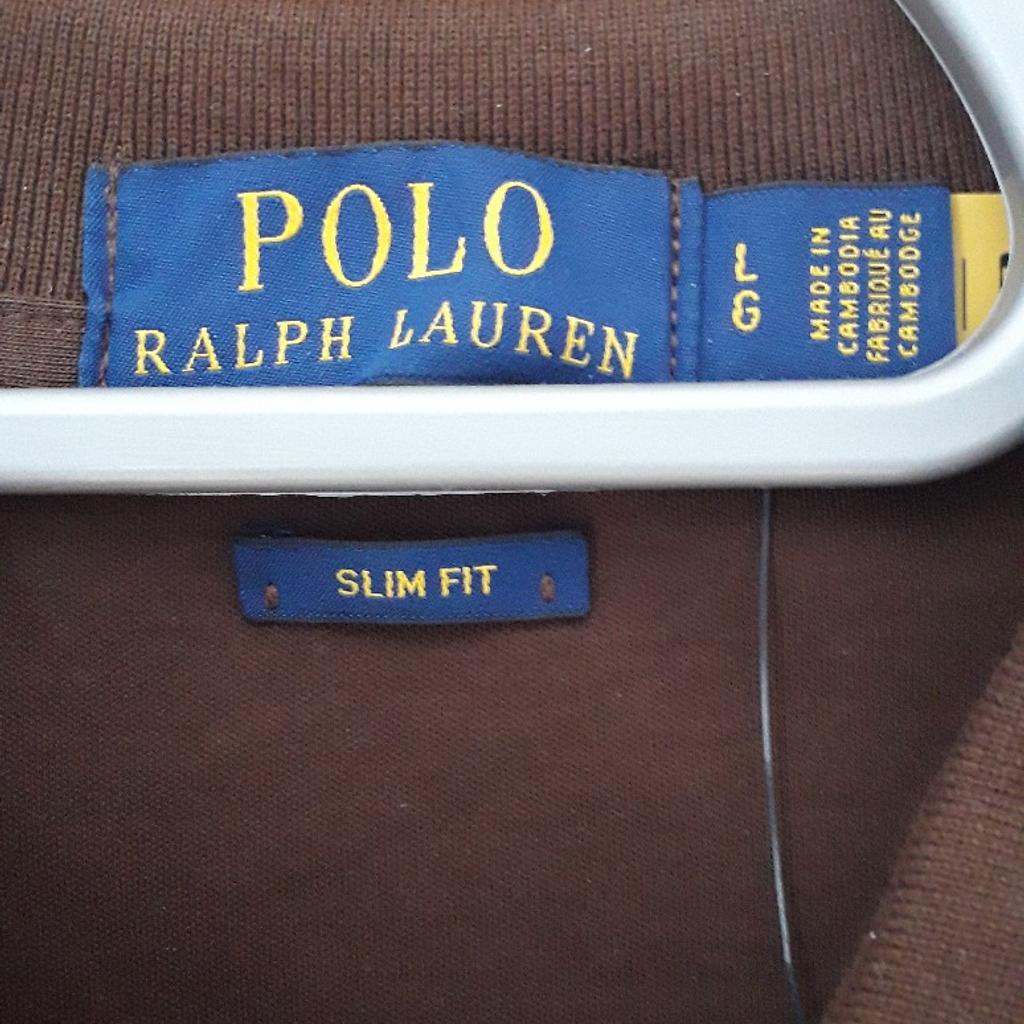 RALPH LAUREN BRAND NEW NEVER WORN BROWN POLO SHIRT. BNWT.
Size: L G (LARGE) see photo of labels.
Only Selling because its too small. Purchased never worn.
Collection Preferred from Croydon CR0 8BB South London or can be delivered within 10 miles for agreed fee.
Postage Royal Mail Signed for Delivery UK only.