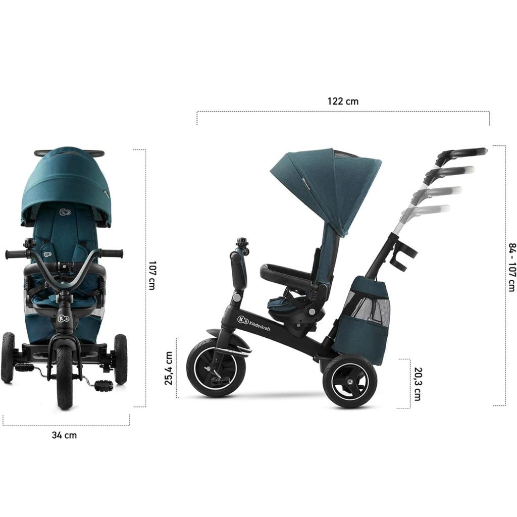 Wir verkaufen das Kinderkraft Dreirad Easytwist. Ab 9 Monate bis 5 Jahre.
360 Grad drehbar, Freilaufrad, Sicherheitsgurte

Der Sack fehlt, sonst ist das Dreirad in gutem Zustand. Leichte Gebrauchsspuren.
NP liegt bei 168€