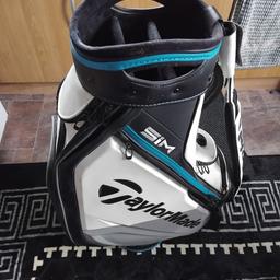 Taylormade sim tour bag in fair condition few marks All ZIPS WORK comes with hood and strap.

07749303466