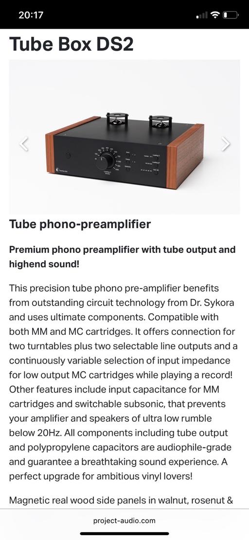 Buy & Sell Greater Manchester Manchester - Photos for Pro-ject tube box DS2 phono stage