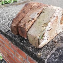 Reclaimed period brick wall capping bricks. Probably 19th century, weathered but still usable & authentic