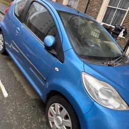Hello, here I am selling my lovely 2006 Blue Peugeot 107. Selling due to the fact that there is a noise where the fan belt tensioner is and due to having a baby, I simply don’t have the money for any repairs right now. 

There is 73,766 miles on the clock and comes with full log book and 1 key. There is slight damage to the driver door (as you can see in the photo) but was purchased this way and the lock on the drivers side has dropped so can’t use key in it. Been told it’s a very easy fix. 

The car is very economical and ULEZ free. £20 road tax for the year and cheap to insure and to fill up on petrol too. MOT runs out in September. Soo sad to see it go but hopefully goes to someone who can fix it. £1,100 or ONO