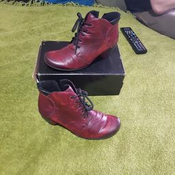 rieker red ankle boots size 5 /38 worn a couple of times only maroon soft leather 