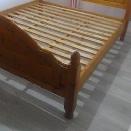 Solid king-size  bed  pine wood , solid . was £1200. now 399. first to see will buy .. but will need a big bedroom for this .stool must go .