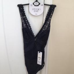 Beautiful ladies lace bodysuit with cross over back straps size 10 New RRP £28.00 grab a bargain