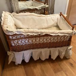 Baby’s crib
Excellent condition
Great size
It’s a German style crib
All the crib has been washed the cream material is stuck on with velcro so easy to take off when needing to freshen it up.
Crib is on wheels so is easy to move around.
My mum paid £500 for my nephew
Pick up only or will deliver if not to far and will need to ask for a small drop off charge of £5