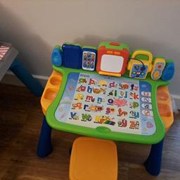vtech touch and learn activity set with stool and 4 different sound mats ( 8 in total). both the tavle and stool are easily stored away with detachable legs for easy storage when not in use. hardly used. like new
 £65 brand new