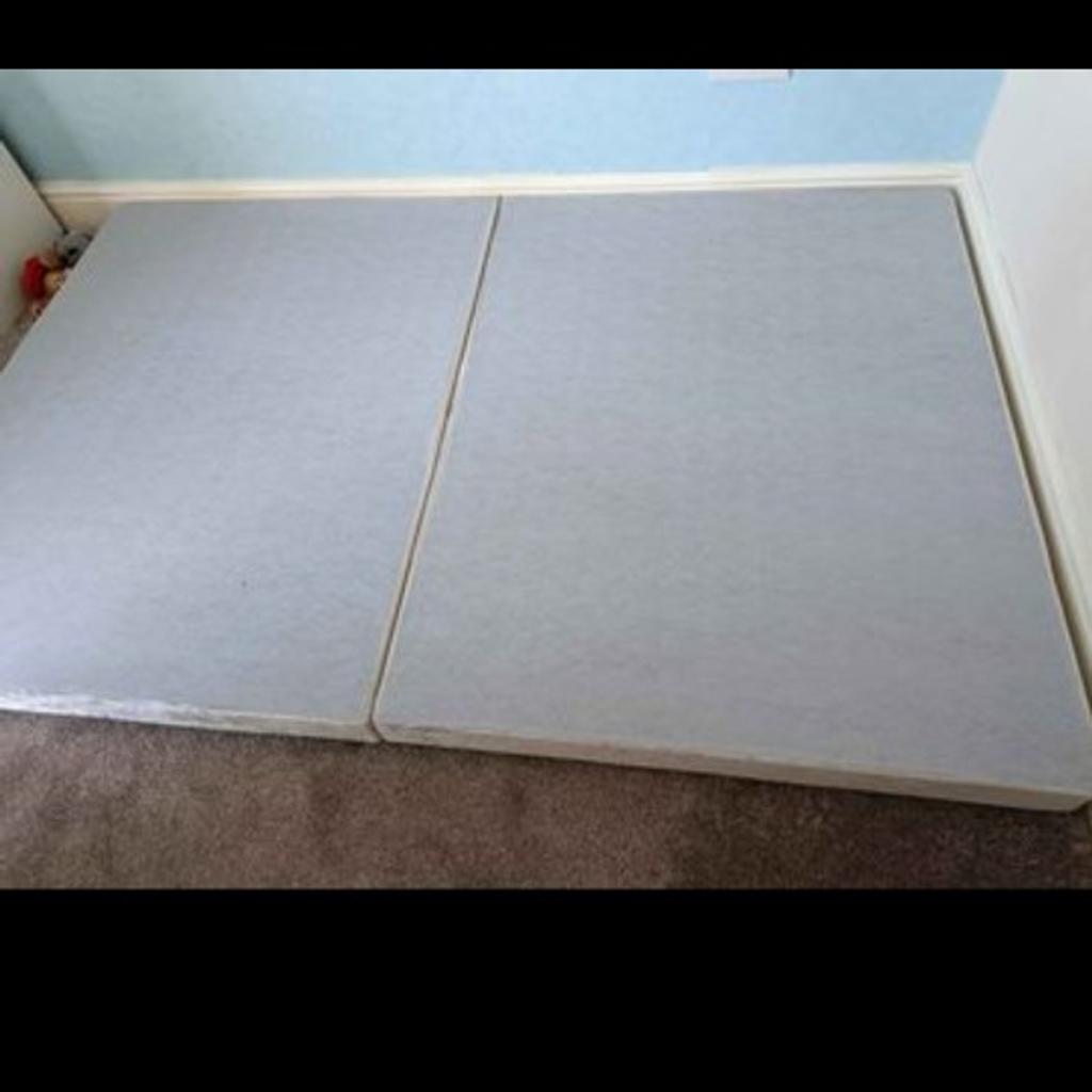 small double divan style bed base. this is a low bed base, only few inches high, which was perfect for our little one. the last picture shows hight with a thick mattress on it, which isn't included in the price.