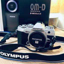 Olympus OM-D E-M5 Mark III Digital Camera Body - Silver

I’m selling my camera because it is lasting in my cabinet for a while perhaps to sell it.
It’s in excellent condition and no marks no scratches on it.
Comes with original box and accessories 
-2 batteries 
- usb cable and charger 

For more information please message me.