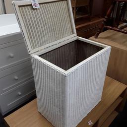 Original stamped vintage cream / white Lloyd loom clothes basket. Good general used condition...

18 inches wide x 12 inches deep x 21 inches high.

Our second hand furniture mill shop is LOW COST MOVES, at St Paul's trading estate, Copley Mill, off Huddersfield Road, Stalybridge SK15 3DN...Delivery available for an extra charge.

There are some large metal gates next to St Paul's church... Go through them, bear immediate left and we are at the bottom of the slope, up from the red steps... 

If you are interested in this or any other item, please contact me on 07734 330574, or on the shop 0161 879 9365...Many thanks, Helen.

We are normally OPEN Monday to Friday from 10 am - 5 pm and Saturday 10 am -  3.30 pm.. CLOSED Sundays. CLOSED Bank Holiday long weekends...