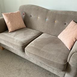 Settee, chair, and storage box seat brown good condition collect only.