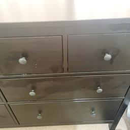 Ikea Hemnes Solid Wood Bedroom Furniture Set - Black
Chest of 8 drawers (4 x little 4 x large)
2 x Bedside Cabinets with 2 drawers (and drawer inserts)
Stylish solid wood bedroom furniture in really good condition. Only selling as moving.
Best thing you dont have to put it together!!!