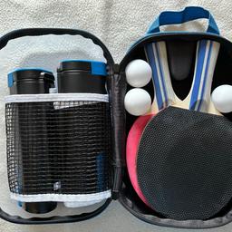 Unused Full table tennis set
Contains retractable net, 2 bats & 3 balls in a carry case

Collection from TF2 Muxton