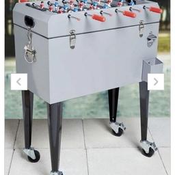 2 In 1 beer cooler & Table football Foosball Home bar Man Cave Party Grey Steel

Entertain your guests with this 2 in 1 cooler and foosball table. Keep your drinks cool whilst you enjoy a game!

The table also includes a bottle opener and bottle cap catcher so there is no need for you to leave the table.

Features:

.65L capacity cooler

. Comes with a foosball lid for outdoor

entertainment

. Comes with 2 handles for portability

• Bottle opener and bottle cap catcher .4 wheels with 2 brakes for stability

Specifications:

• Dimensions H94 x W37 x D69cm

. Materials: Steel and plastic • Assembly required, instructions

£140

Pick up only ls10