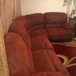 Comfortable (manually)reclinable big family sofa 
Any questions on measurements please ask