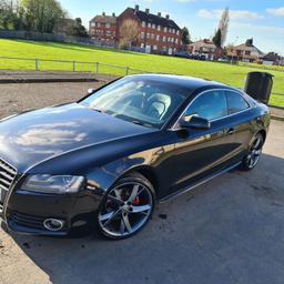 2010 Audi a5 s line special edition

2.0 Tdi
170 bhp
Cat s
6 speed manual gearbox
Mot till Febuary 2025
Mileage 115,000

Starts and drives good
Engine gearbox clutch good

Full leather s line seats
Xenon headlights
19 inch Alloy wheels
Heated mirrors
Rear parking sensors
Start stop
DAB Radio cd player (cd part doesnt work everything else does), AUX
Dual climate control
Power steering
Electric windows
Central locking