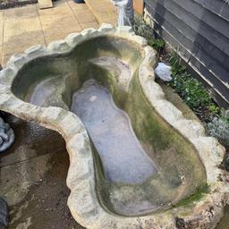 Moulded fish pond

Used good condition just needs a wash! No leaks or cracks. Viewing welcome.

L - over 6ft (about 82”)
D - 21”
W - (at widest part) 56”

Collection ONLY AL2
London Colney

It’s large and heavy so suggest a 2 man pick up