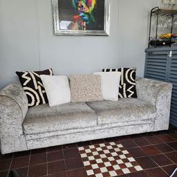 small crushed velvet sofa didn't come with back cushions L 190cm H60cm D87cm