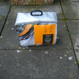Small size Car Cover, will fit small to medium sized car (up to four door).

Made from silvery fabric, to protect from heat and rain.

With original Packaging/Carry Bag. Still in good condition - only used 3-4 times.

Originally cost £60.

Based in TW8, buyer collects