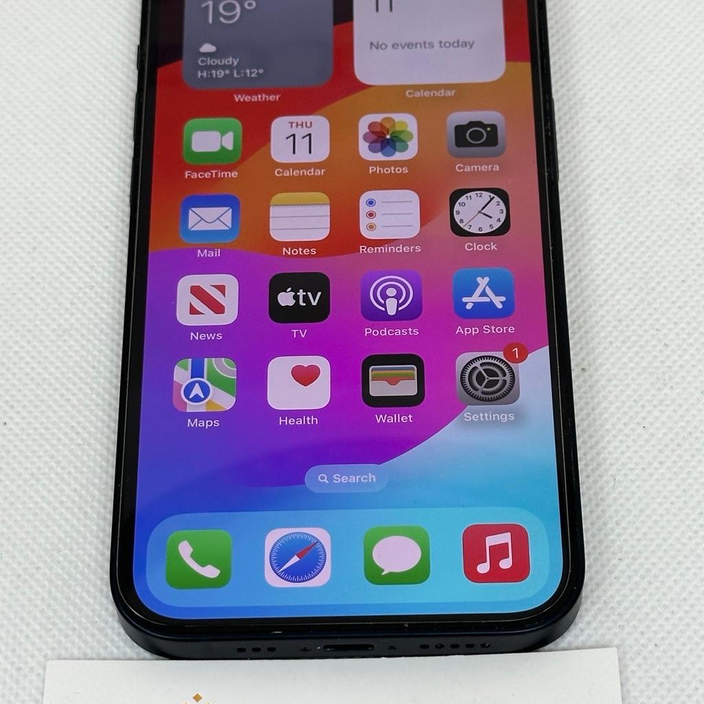 iPhone 13 128Gb in Midnight. Unlocked and in excellent condition. It comes boxed with new charging lead plus free glass screen protector and case of your choice. 6 months warranty. £375. Collection only from our shop in Ashton-in-Makerfield. Thanks.