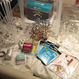 weddings, birthdays accessories, including electric balloon pump, balloon stands with decorations and lights, banners, ribbon. All u need is balloons for the stands. only used once. some things brand new. 45 for the lot, ideal for any occasion.