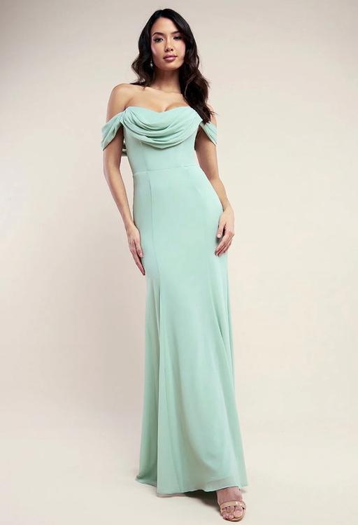 Buy & Sell North West London Lisson Grove - North West London - Photos for Goddiva chiffon Bardot cowl neck maxi dress