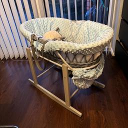 CASH ON COLLECTION 

Brought for £44.99 

This moses basket provides a soothing environment for any infant. There are many features like the rocking stand perfect for rocking your little one to sleep, exterior dressing a hood and a quilt. So, infants can remain safe a comfortable at all times.

All fabrics are machine washable. Anyone who has been looking for an elegant and comfortable bedding solution for their infant has come to the right place.