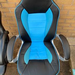 Pair of used gaming chairs available for free. Signs of wear on seat bases but no other defects, height adjustment, recline and wheels all working perfectly. Collection from Oldham area (OL3 postcode).