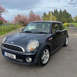 Mini copper for sale, black with full beige leathers. Low mileage good runner, private plate and full Union Jack extra wing mirror kit. Selling due to new car. Offers welcome 07961 707 288