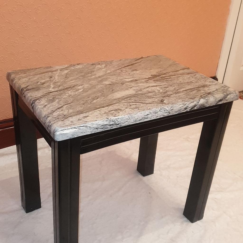 Side Table

Solid Wood
Marble / Black Effect
Size H 55, W 60, D 40cm.

Table will add a stunning industrial look to any living and dining area. A very stylish, modern product.