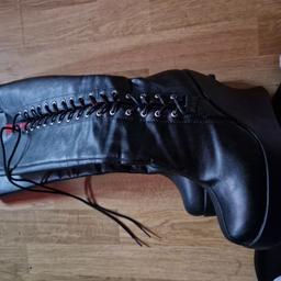 stunning leather platform Demonia boots rrp £150 worn once Excellent quality and condition
