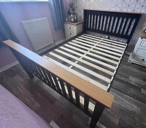 Buy & Sell South Yorkshire Rotherham - Photos for Double Monaco grey/oak effect wooden bedframe