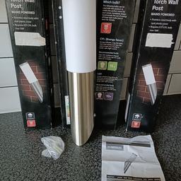 4 brand 🆕 boxed Electric torch wall post lights with instructions and fittings never been out of the box, perfect condition, only £8 each or all of them £30