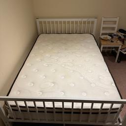 You can collect it anytime. It is a good and comfortable bed and mattress. I am going to move out and I can’t carry it with me. That’s why I sell.

Small double
Iron bed frame like new