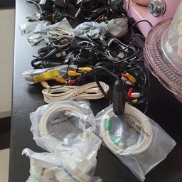 large electrical bundle
includes
chargers
remote control samsung
earphones
plug adapters
TV leads
USB leads
approx 36 items 
untested 
some items in packaging 
COLLECTION ONLY